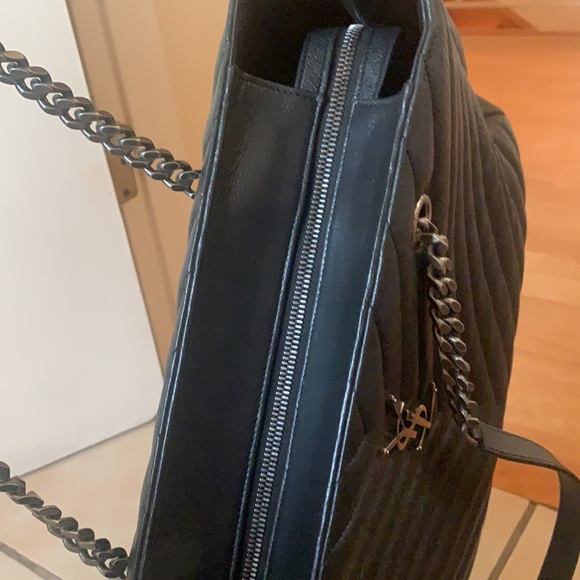 Vintage YSL Black Chevron Tote - Picture 15 of 16